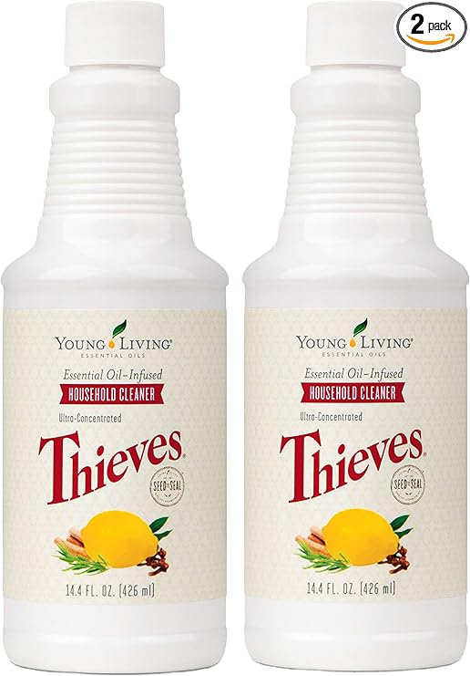 Thieves Household Cleaner by Young Living - Natural Cleaning Solution, Non-Toxic, A Safely Clean and Healthy Home, Effective for Household Surface - 14.4 fl.oz. - 2 bottles