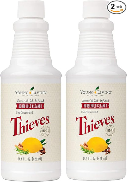 Thieves Household Cleaner by Young Living - Natural Cleaning Solution, Non-Toxic, A Safely Clean and Healthy Home, Effective for Household Surface - 14.4 fl.oz. - 2 bottles