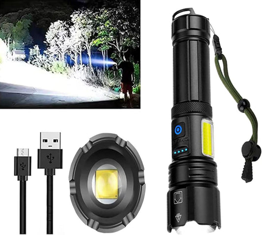 Rechargeable Flashlights High Lumens, 900000 Lumen Super Bright XHP70 Powerful Led Tactical Flashlight, Brightest High Powered Flash Light, Emergency Handheld Flashlight for Camping (1 Pack)