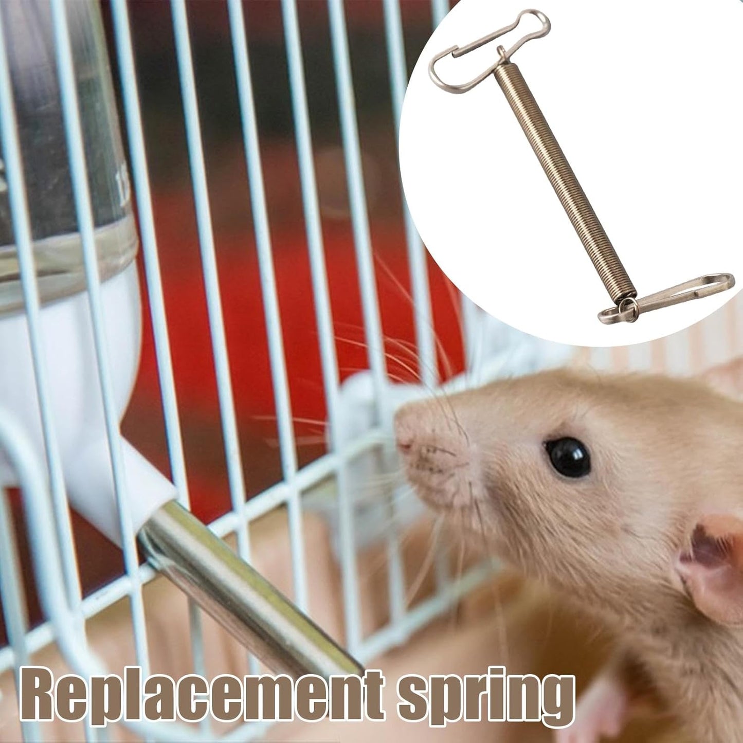 Water Bottle Spring Clip | Replacement Springs With 2 Clips | Stainless Steel Spring Fastening Water, Drinking Bottle for Hamster Water Bottle Spring Clip Feeding and Watering Supplies