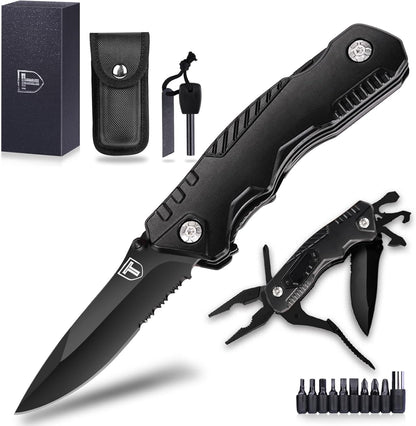 Pocket Knife Multitool, Gift for Men Him Dad Husband, Christmas Stocking Stuffers, Anniversary Birthday Gifts Idea for Boyfriend Man Women, Cool Gadgets for Outdoor Survival, Camping Accessories