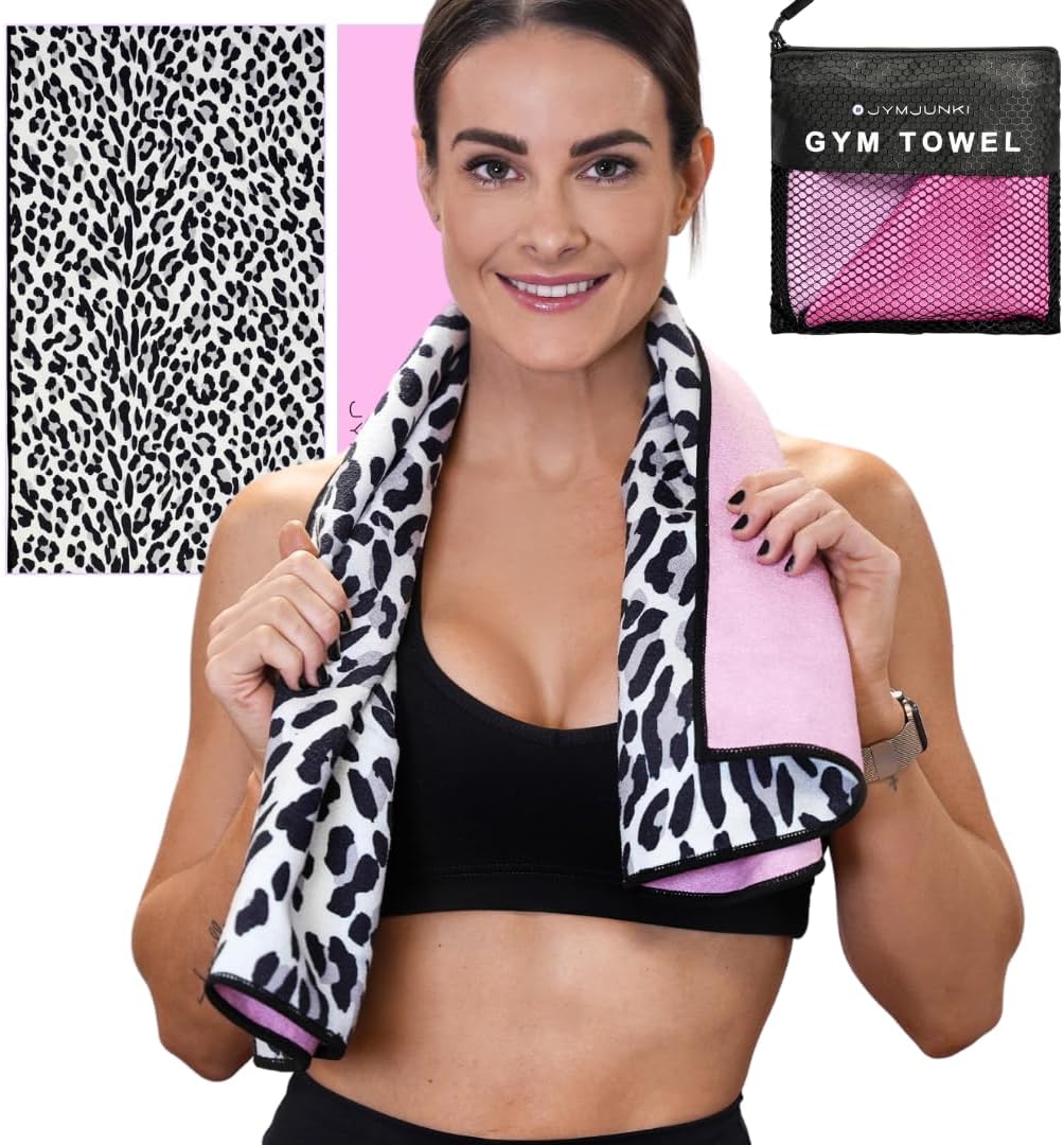 Jymjunki Gym Towel for Working Out (90 x 45 CM) - 100% Recycled Microfiber, Lightweight Soft & Highly Absorbent Sports, Yoga & Workout Towel, Sweat Towel for Gym - Great Gift Idea