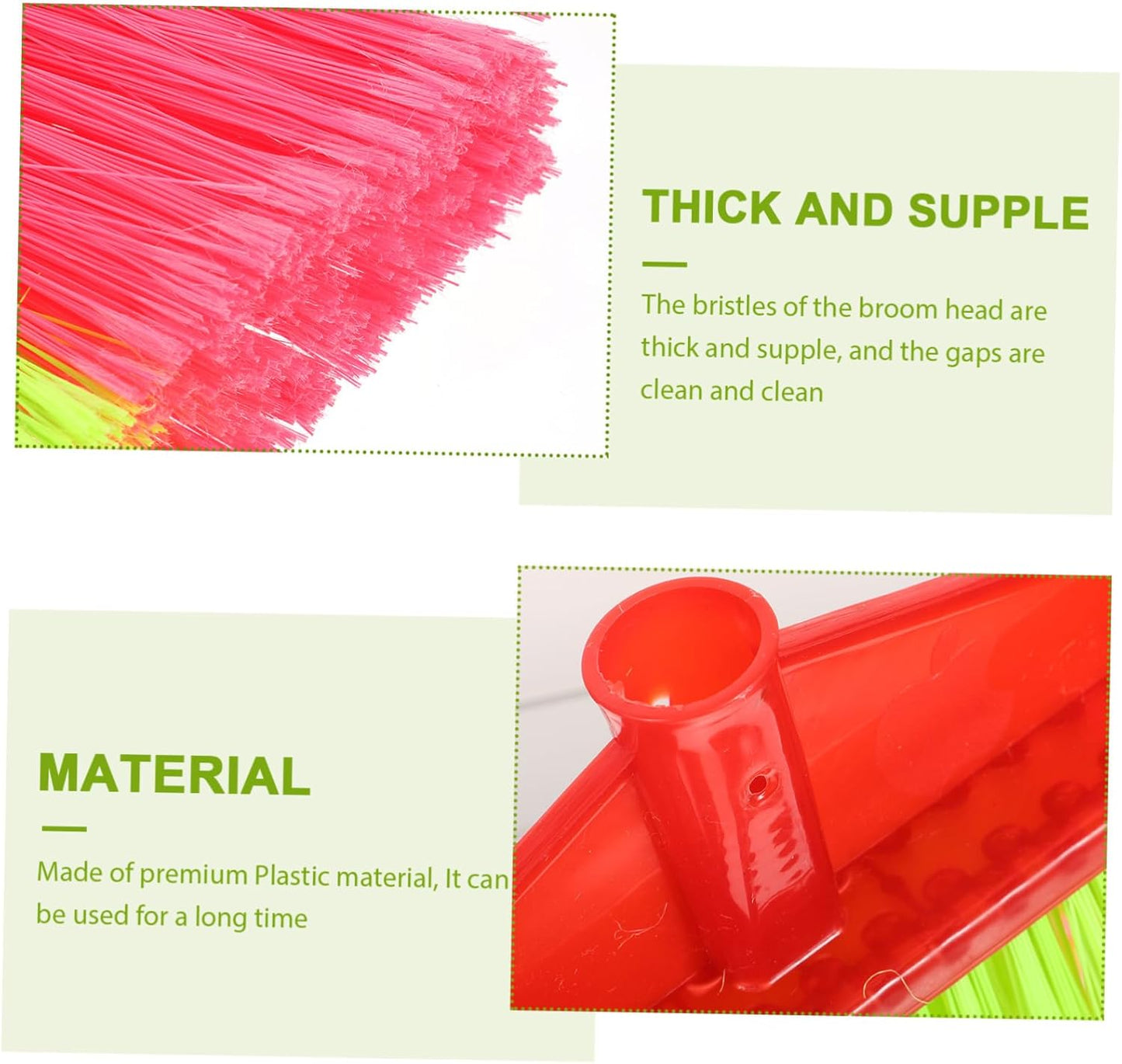 Beavorty Home Cleaning Essential 2 Pezzi Scopa di Plastica Scopa Pavimento Scopa Sostituzione Parte per La Casa