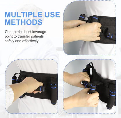 Leetye Mei Gait Belts Transfer Belt for Seniors with 7 Handles, Gate Belt for Elderly Lift Belts Quick Release Buckle, Medical Nursing Safety Belt Patient Assist - Bariatric, Elderly, Physical Therapy