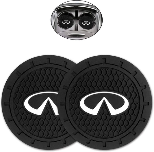 Kacichi Car Interior Accessories for Infiniti Cup Holder Insert Coaster - Silicone Anti Slip Cup Mat for Infiniti QX50 Q50 Q70 Q70L Q60 QX30 QX60 QX80 (Set of 2, 2.75" Diameter)