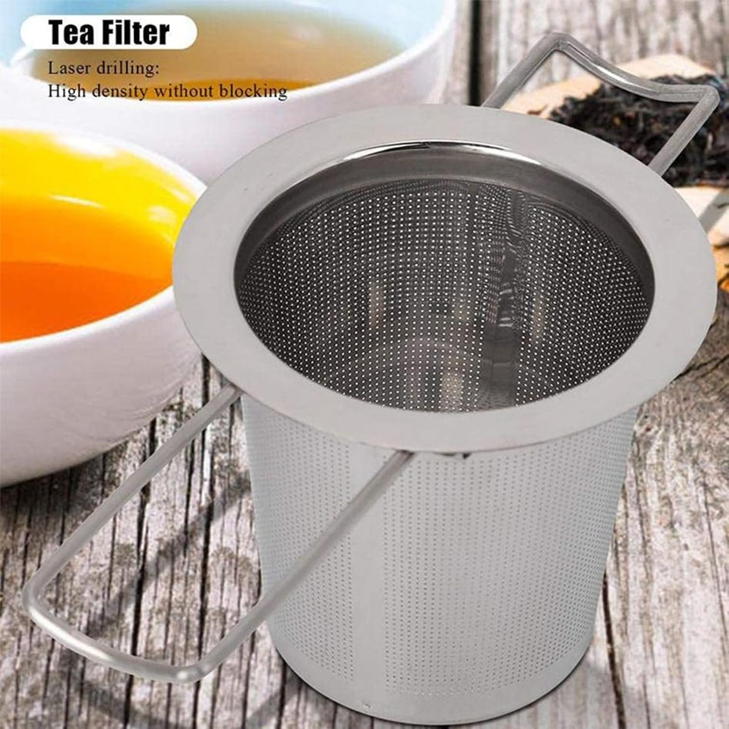 Stainless Steel Tea Infuser | Foldable Drinks Strainer | Lightweight Anti-Drip Tea Infuser with Lid for Home, Kitchen, Camping, Travel, Workplace
