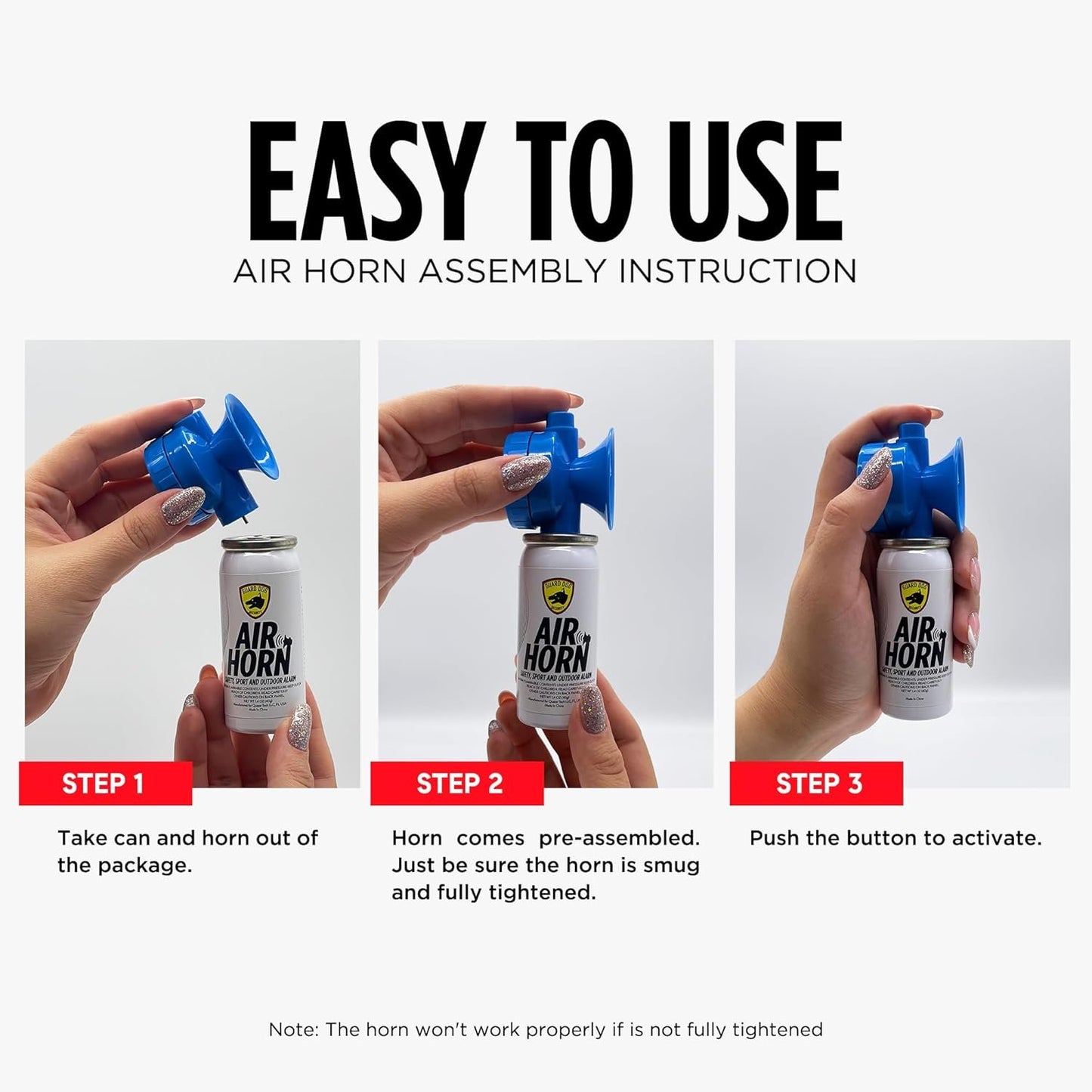 Guard Dog Security Air Horn for Dogs - Powerful Dog Training & Safety Tool - Stops Barking, Jumping, Fighting, Chasing & More - Works as Coyote Deterrent