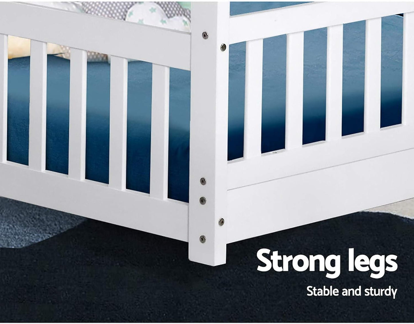 Artiss Single Bed Frame Day Beds Montessori Baby Toddler Kids Toddler Loft Floor Daybed Platform Wooden Timber Frames Base Bedroom Room Decor Home Furniture White, Modern Design