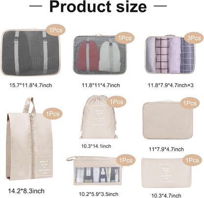 TXBOBECO Suitcase Organizer Set, 10 Pcs Packing Cubes for Suitcase Travel Accessories Suitcase Organizer Suitcase Clothes Bags Cosmetics Org