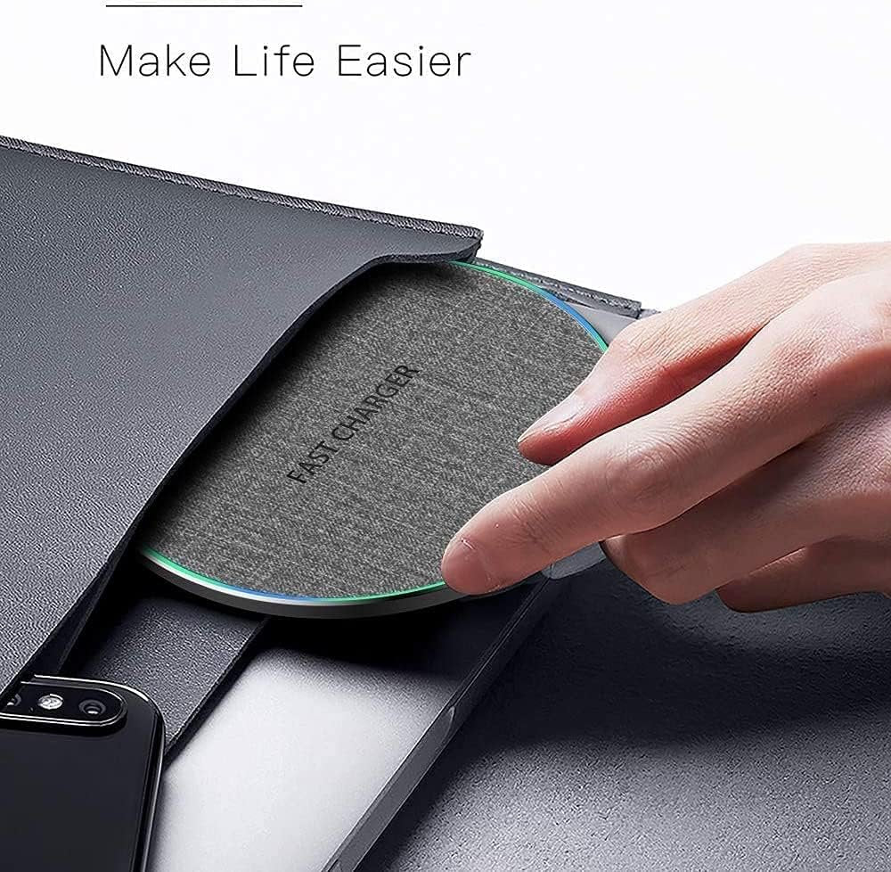 Wireless Charger Fast Wireless Charging Pad 20W Max Compatible with iPhone 11 12 13 14 15 16 Pro Max/Pro/XR/XS/8 Plus,Galaxy S24/S23/S22/S21/S20/Note 20/10, AirPods Pro etc. (No AC Adapter)