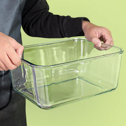 Large Glass Storage Containers with Lids, Watermelon Containers, Extra Large Glass Food Storage Airtight, Big Glass Containers Potluck, XL Glass Food Storage for Turkey Rotisserie Chicken, 220oz/28cup