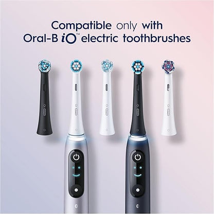 Oral-B iO Gentle Care Electric Toothbrush Head, Twisted & Angled Bristles for Deeper Plaque Removal, Pack of 4 Toothbrush Heads, Suitable for Mailbox, White