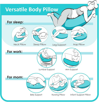 BYRIVER C Shaped Maternity Pillow for Sleeping Pregnant Women Body Pillow, Leg Knee Belly Support Sleep Pillow, Nursing Posture Breast Feeding Pillow, for New Mom (Dinasour)