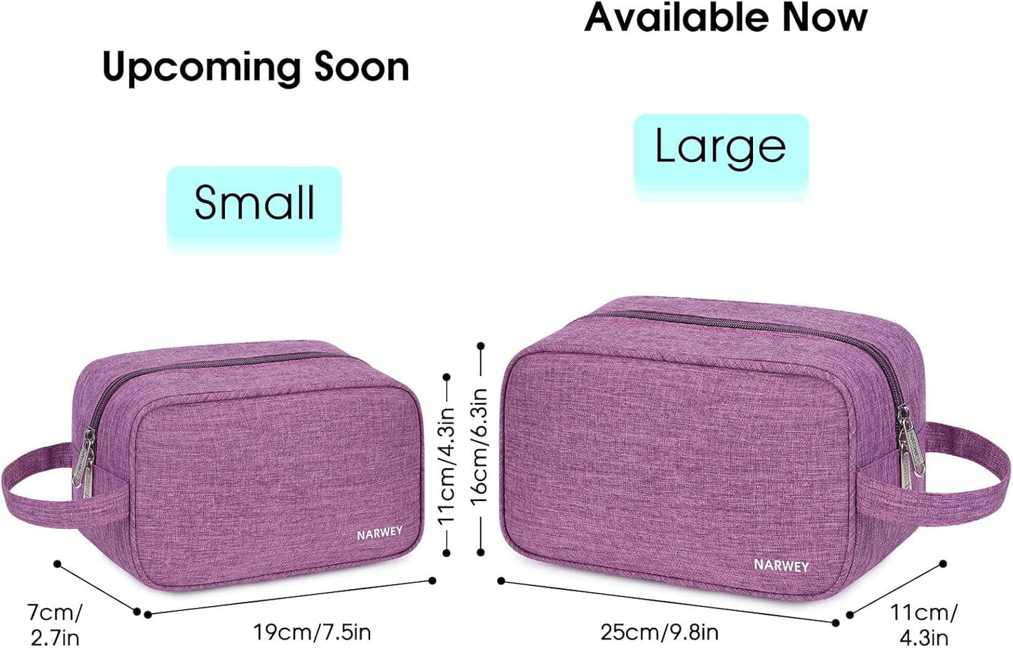 Narwey Travel Toiletry Bag for Women and Men Traveling Dopp Kit Makeup Bag Organizer Cosmetic Bag Make Up Bag Toiletries Bag for Accessories (Dark Purple)