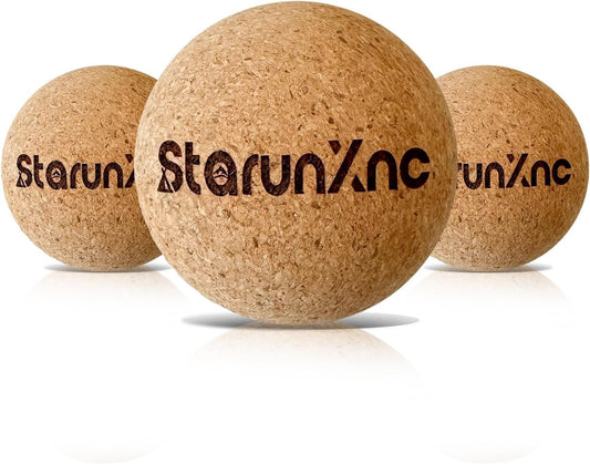 StarunXnc Cork Massage Ball Set (3-Pack) for Full-Body Massage ��� Lightweight and Portable, Designed for Trigger Point Therapy, Plantar Fasciitis Relief, and Muscle Recovery (3)