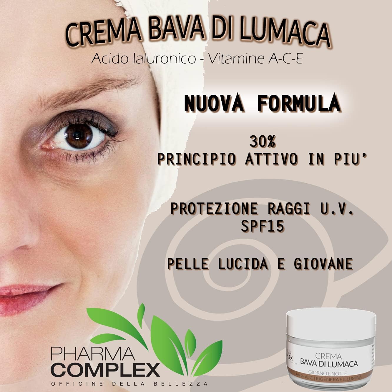 Snail Slime Women's Face Cream 50 ml Made in Italy Anti-Wrinkle Anti-Aging Regenerating Treatment Moisturizing Day Night Cosmetics Beauty Gift Idea Creams Anti-Aging