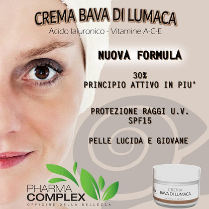 Snail Slime Women's Face Cream 50 ml Made in Italy Anti-Wrinkle Anti-Aging Regenerating Treatment Moisturizing Day Night Cosmetics Beauty Gift Idea Creams Anti-Aging