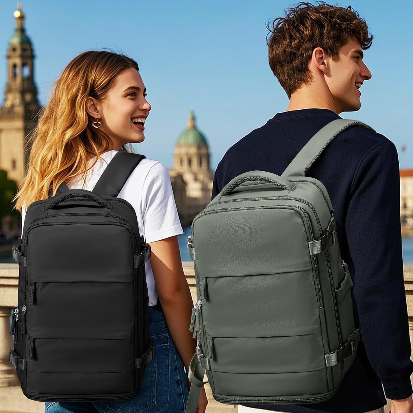 SZLX Ryanair Cabin Bags 40x20x25 Underseat Carry On Bag Easyjet Cabin Bag 45x36x20 Backpack Waterproof Women Travel Backpack Cabin Size Laptop College Rucksack for Men Hand Luggage Bag with Wet Pocket