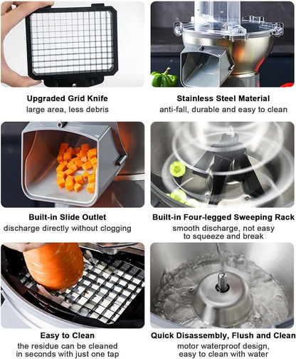 Joyiever Electric Vegetable Slicer Commercial – Joyiever Multifunctional Kitchen Utensils Gadget for Onion Garlic Carrot Potato Fruit
