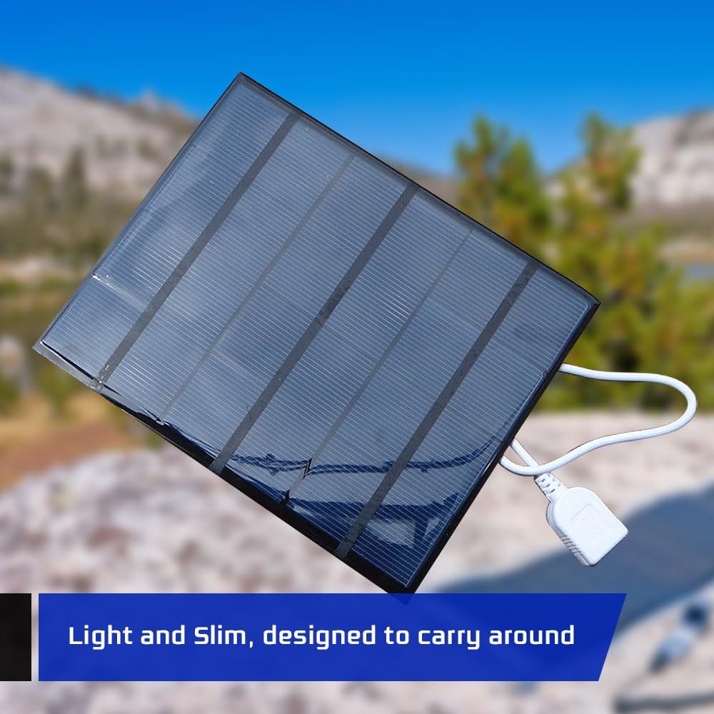NUZAMAS Poartable Solar Panel Charger 6V USB Connecton Power Recharge for Smart Phone iPhone Outdoor Camping Hiking Fishing