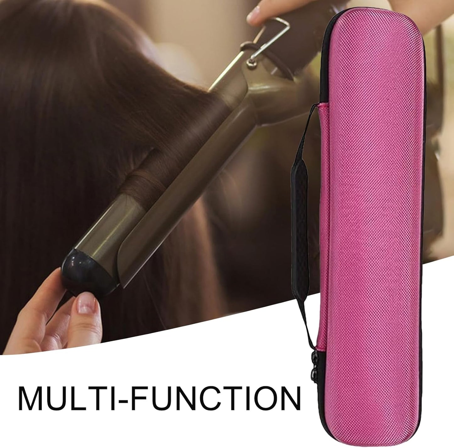 Borsa per attrezzi per capelli, portatile in ferro , organizer da viaggio, multifunzione, impermeabile, per accessori per la cura dei capelli, styling per uomini e donne, Rosa acceso
