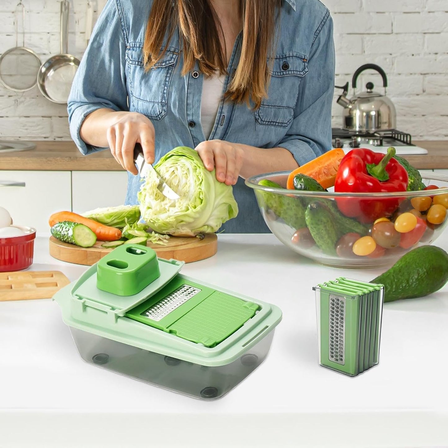 Vegetable Chopper, Cucumber Slicer Food Cutter, Easy Food Prep Tool, Multi-functional Tomato Dicer, Fruits and Vegetable Cutter, Potato Slicer for Home, Kitchen Tool