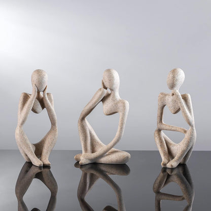 Irayin Abstract Thinker Statue Sculpture, Home Decorative Figurines, Abstract Sculpture in Polyresin, Modern Ornaments Living Room, Decorative Figurines House - Rocks