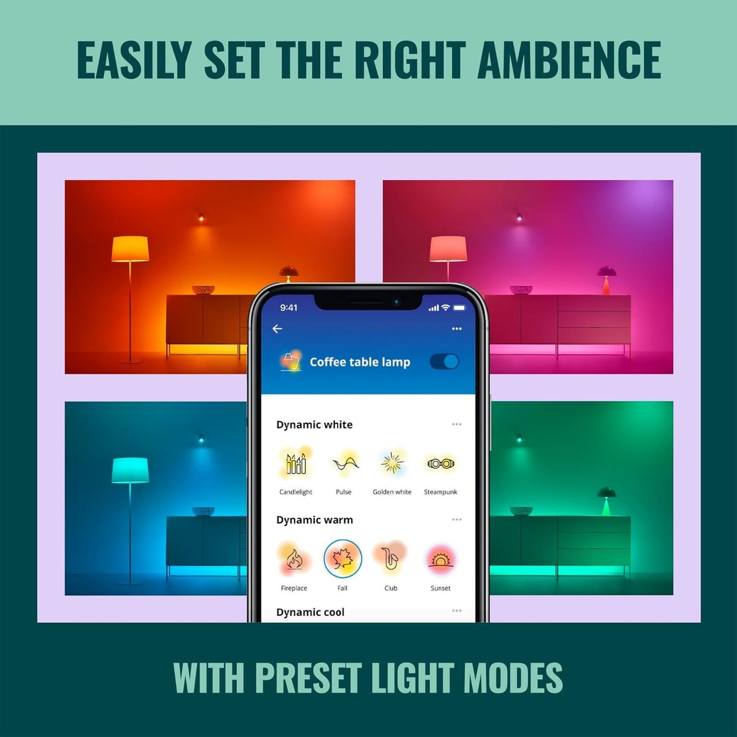 WiZ 60W A19 Color LED Smart Bulb - Pack of 3 - E26- Indoor - Connects to Your Existing Wi-Fi - Control with Voice or App + Activate with Motion - Matter Compatible