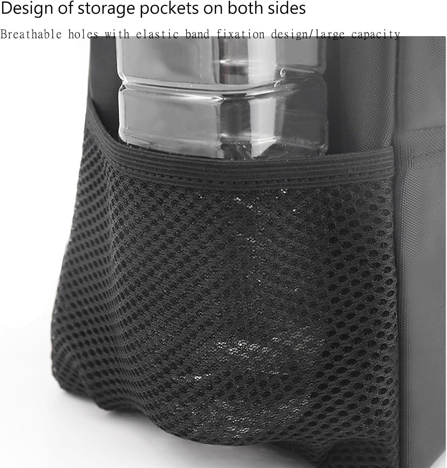 HYPIQQ Pattumiera da Campeggio con Coperchio e Tasche di stoccaggio Pieghevole Hanging Seat Gap necessità per Accessori Auto Life Essentials Cleaning Supplies,Nero,One Size