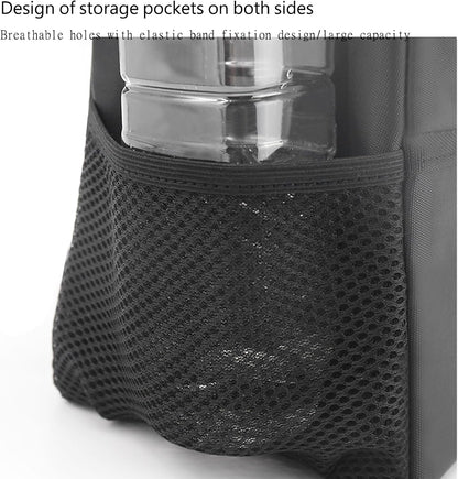 HYPIQQ Pattumiera da Campeggio con Coperchio e Tasche di stoccaggio Pieghevole Hanging Seat Gap necessità per Accessori Auto Life Essentials Cleaning Supplies,Nero,One Size