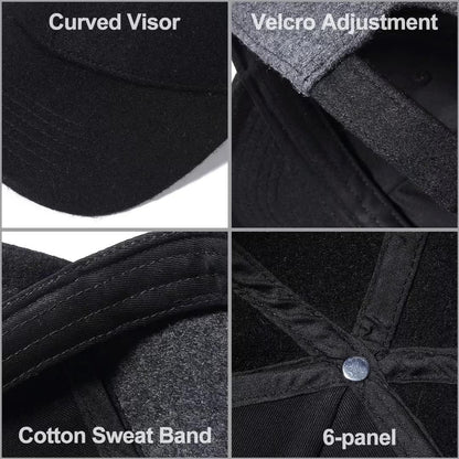 GADIEMKENSD Caps for Baseball Wool Fabric Structured Hat Autumn Winter Unisex