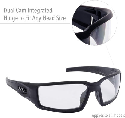 Uvex by Honeywell Hypershock Safety Glasses, Clear Frame with Clear Lens & HydroShield Anti-Fog Coating (S2970HS)