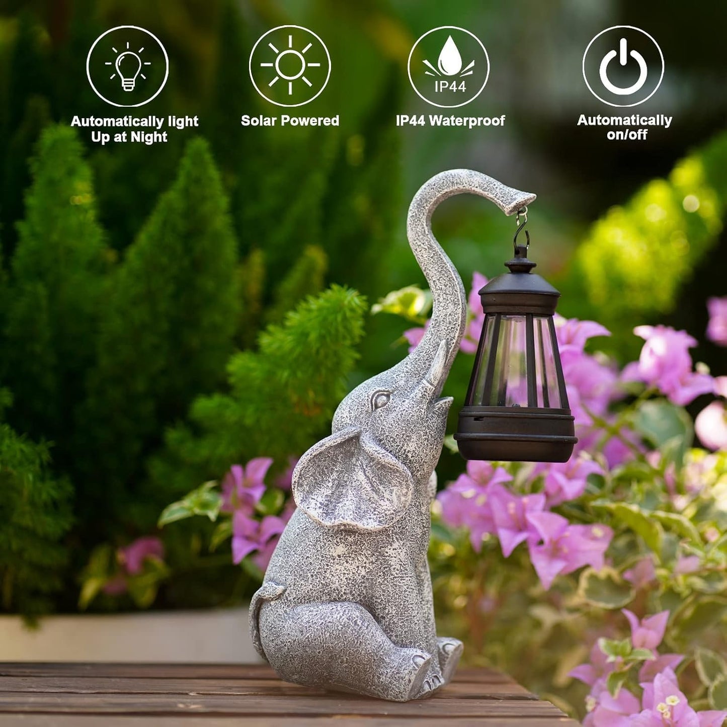Goodeco Elephant Statue for Garden Decor with Gift Appeal - Ideal Gifts for Women, Mom or Birthday, Beautifully Crafted Outdoor & Home Decor Made Easy to Wow Your Guests (Elephant)
