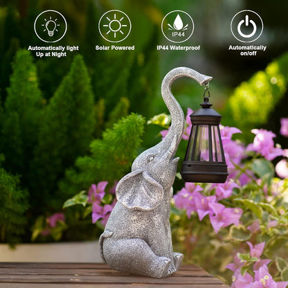 Goodeco Elephant Statue for Garden Decor with Gift Appeal - Ideal Gifts for Women, Mom or Birthday, Beautifully Crafted Outdoor & Home Decor Made Easy to Wow Your Guests (Elephant)