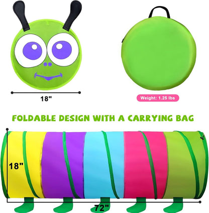 Kids Play Tunnel for Toddlers 1-3, TIKTENT Pop Up Baby Tunnel Crawling Toys with 2 Mesh Sides for Infant Children or Dog, 6 Foot Indoor Outdoor Toddler Toys for 1 2 3 Year Old Girl Boy Birthday Gift