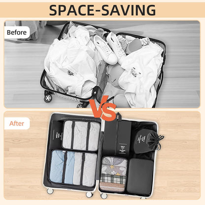 10 Piece Space-Saving Suitcase Organizer, Travel Suitcase, Packing Cubes for Cosmetics, Underwear, Clothes, Bags, Shoes, Travel Useful Accessories