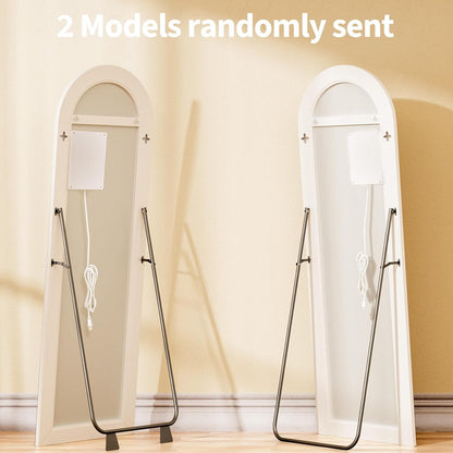 Koonmi Arched LED Full Length Mirror 20" x 56" Wall Mounted/Standing Full Body Mirror with Dimmable & 3 Color Lighting, Aluminum Alloy Frame, Tempered Glass, Safe to Use, for Bedroom/Cloakroom