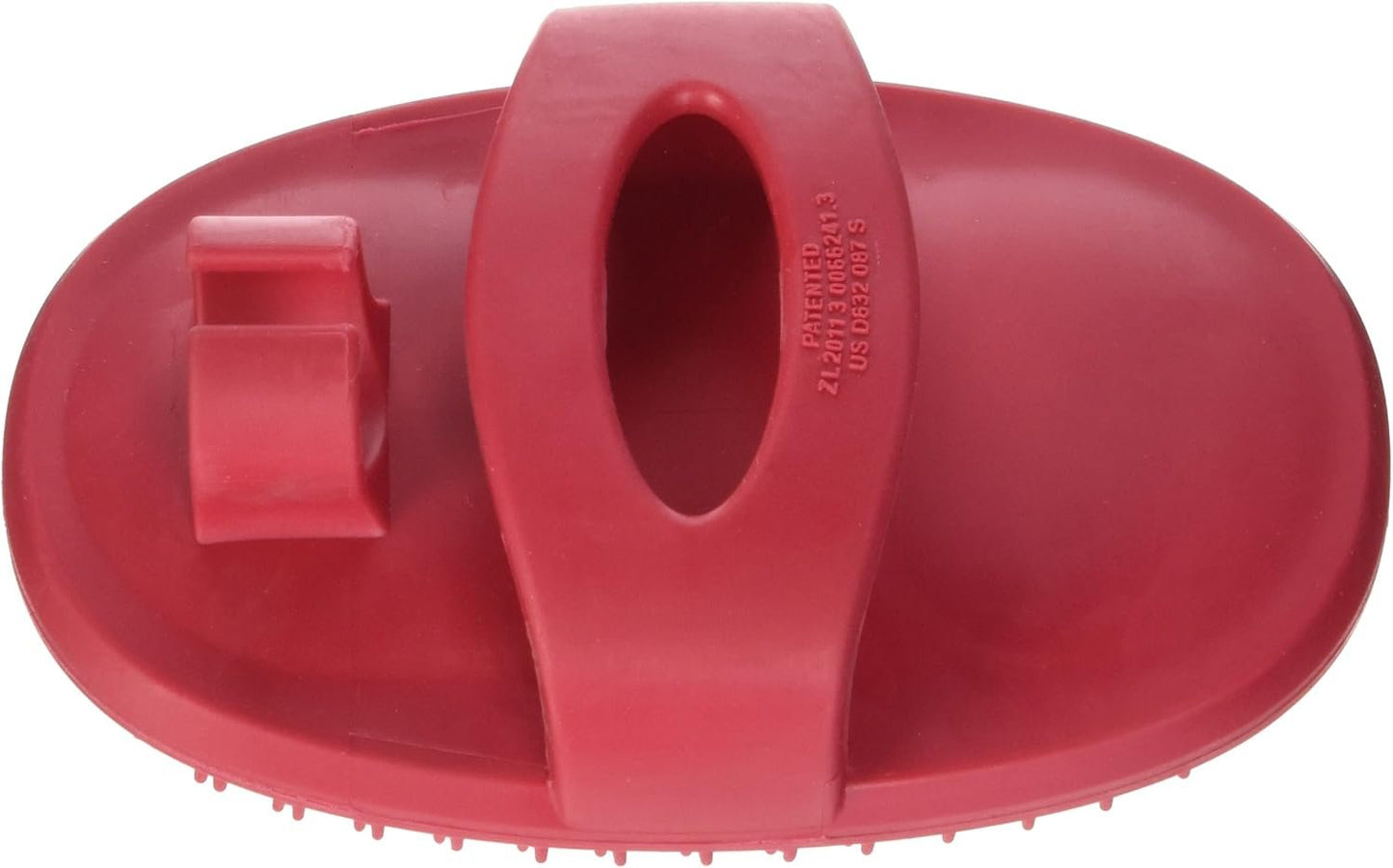 Le Salon Essentials Rubber Grooming Brush with Loop Handle, Red, one size