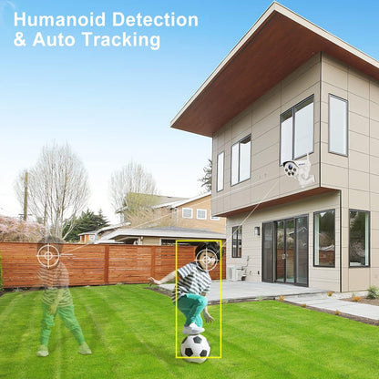 GENBOLT PTZ WiFi Security Camera Outdoor, Wireless Home Surveillance IP Camera with PoE, Pan Tilt 20X Hybrid Zoom Auto Focus CCTV Cameras, Humanoid Tracking Alarm Loop Recording with Audio [2.4/5Ghz]