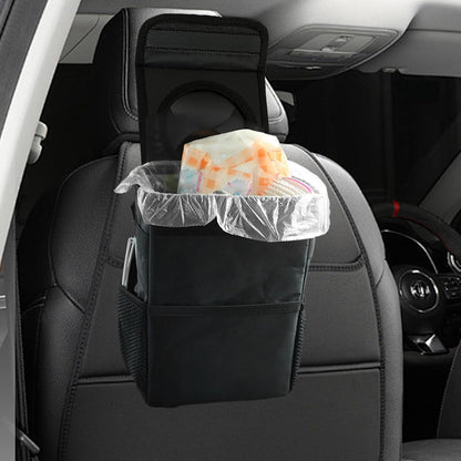 mivceklw Car Trash Can, Foldable Waste Bin, Leakproof Garbage Container, Portable Storage Reusable Design Black 1 Pack for Road Trips, Travel, Camping, Daily Use, 1 pezzo