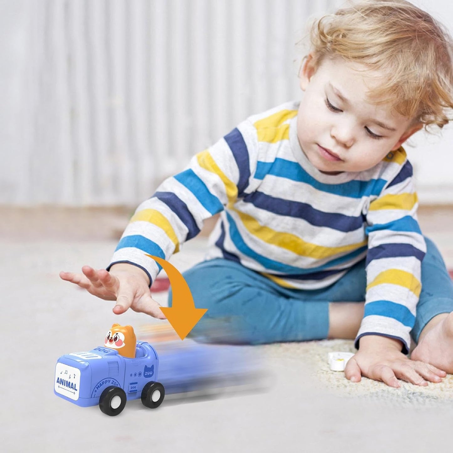 Inertia Animal Car Toys, Push And Go Vehicles, Cartoon Friction Car, Durable Construction, Educational Play Design For Babies Ages 1-3 Indoor Fun, ABS Material, 3.54x2.76x2.95in