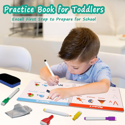 Handwriting Practice Book for Kids,40 Page Numbers Letters Practicing Book,Kindergarten Preschool Learning Activities for 3 4 5 6 Year Old,Learning & Education Montessori Toys for Kids Boys Girls
