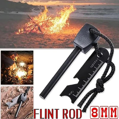 EZONEDEAL Fire Starter Magnesium Flint Rod Stone Fire Starter Lighter Emergency Survival Camping Hiking Survival Igniter with Multi-Tool Striker