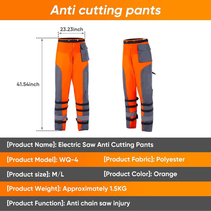 Chainsaw Apron Safety Pants, Chainsaw Work Pants - Safety Protection, Wear and Tear Resistant, Comfortable Fit, Outdoor Logging Protective Pants L