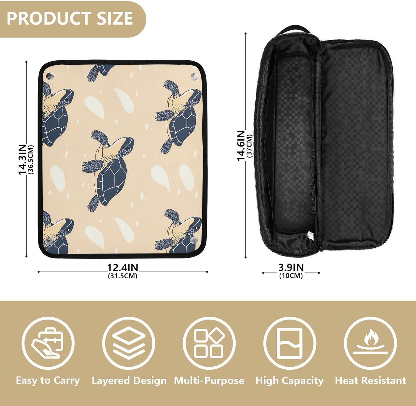 Borsa da viaggio per strumenti per capelli con tappetino in ferro rimovibile per accessori per lo styling dei capelli, organizer per strumenti caldi e accessori per la cura dei capelli, custodia per