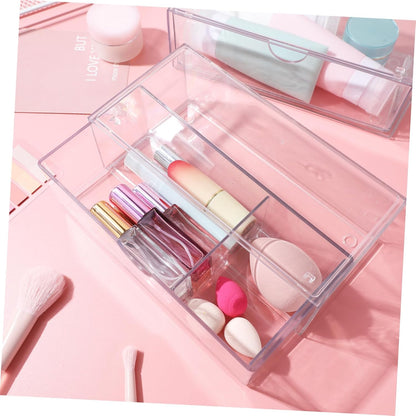 balacoo 3Pezzi Scatola Organizer Makeup Trasparente Per Cosmetici e Accessori Design Multifunzionale Per Bagno e Scrivania Contenitore