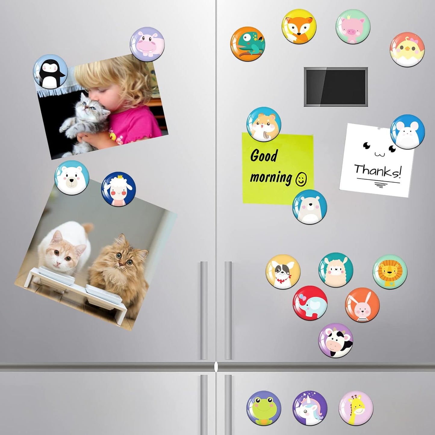 MORCART 30PCS Cute Animal Magnets - Adorable Fridge Magnets, Lovely Magnetic Stickers for Home Decor & Gift