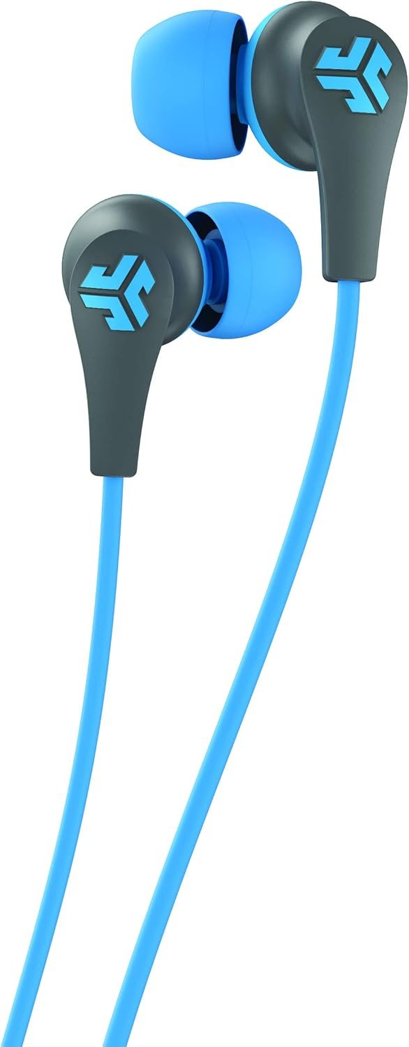 JLab JBuds Pro Bluetooth Wireless Signature Earbuds, Blue/Gray, Titanium 10mm Drivers, 6-Hour Battery Life, Music Controls, Noise Isolation, Bluetooth 4.1 Extra Gel Tips and Cush Fins
