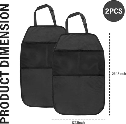 2PCS Car Seat Protector for Baby Carseat,Waterproof Kick Mats Back Seat Cover for Kids,Universal Car Back Seat Organizer Car Accessories Interior for Most Cars Trucks SUVs(Lanyard mounting)