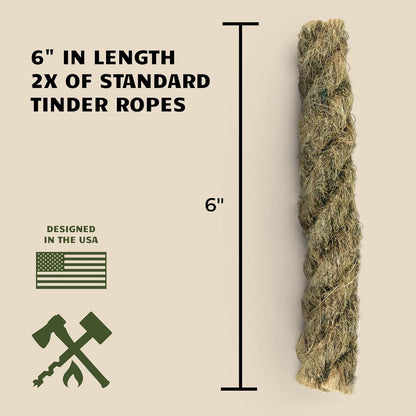 Bushcraft Survival Gear Ferro Rod Fire Starter | Flint and Steel Campfire Starter Kit w/Tinder Rope | Waterproof Magnesium Firestarter Tool for Camping and Backpacking